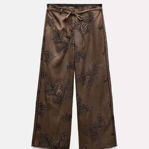New Zara embellished wide leg pants